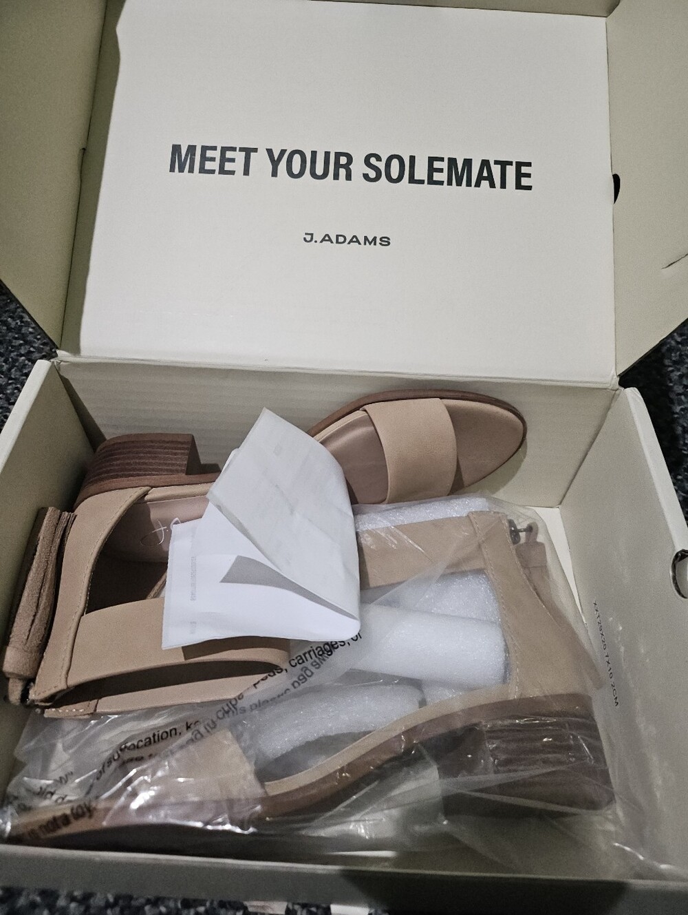 Adams Women's Blush Tan Block Heel Sandals